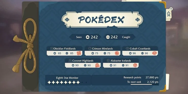 pokédex pokémon légendes d'arceus