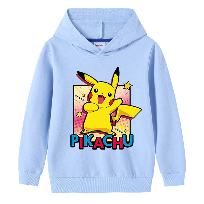 Sweat Pokémon Pikachu Joyeux Bleu Ciel