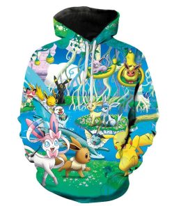 Sweat Pokémon Pikachu et Evolutions d'Evoli