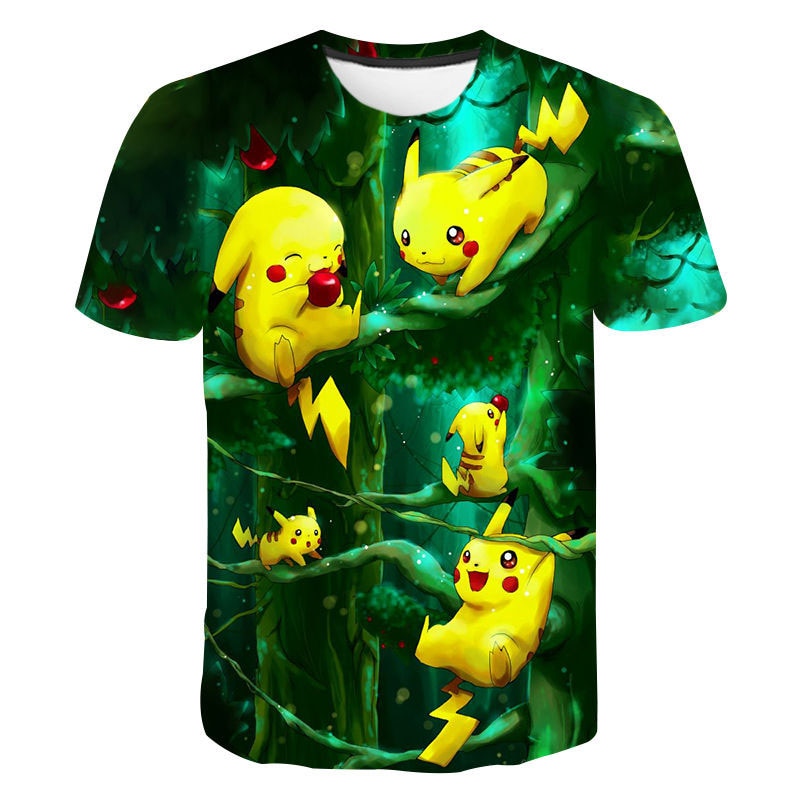 T-shirt Pokémon Pikachu Arbre