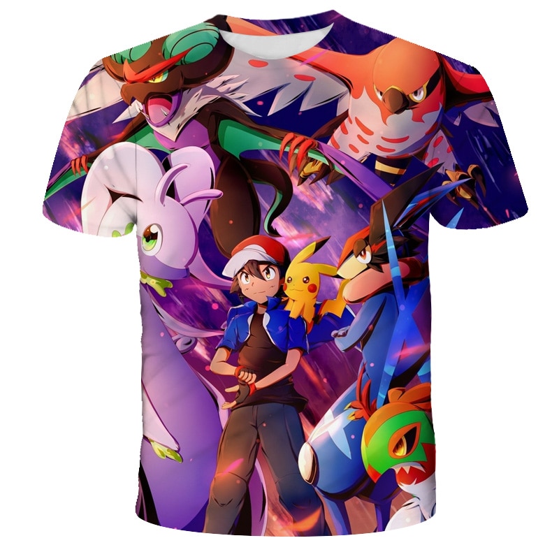 T-shirt Pokémon Pikachu et Sacha Conquête