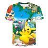 T-shirt Pokémon Pikachu dans son jardin