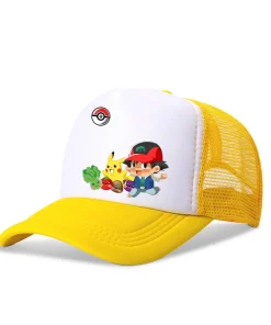 Casquette Pokémon Sacha, Pikachu & Friends – Pokéball Jaune